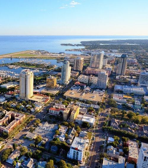 Aerial view near Crescent Heights homes for sale in Florida